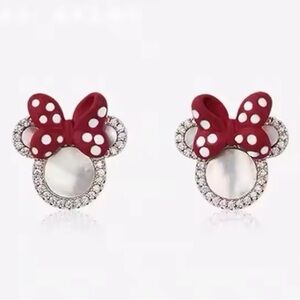 ❤️ NWOT Sterling Silver Minnie Earrings with red bow